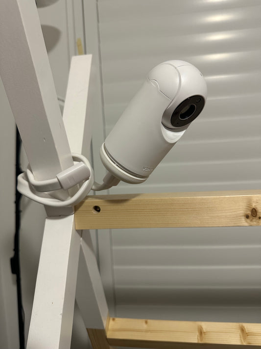 VTech Baby Monitor Mount Adapter | BM3900N & More | 1/4" Thread mounted on a shelf for easy viewing.