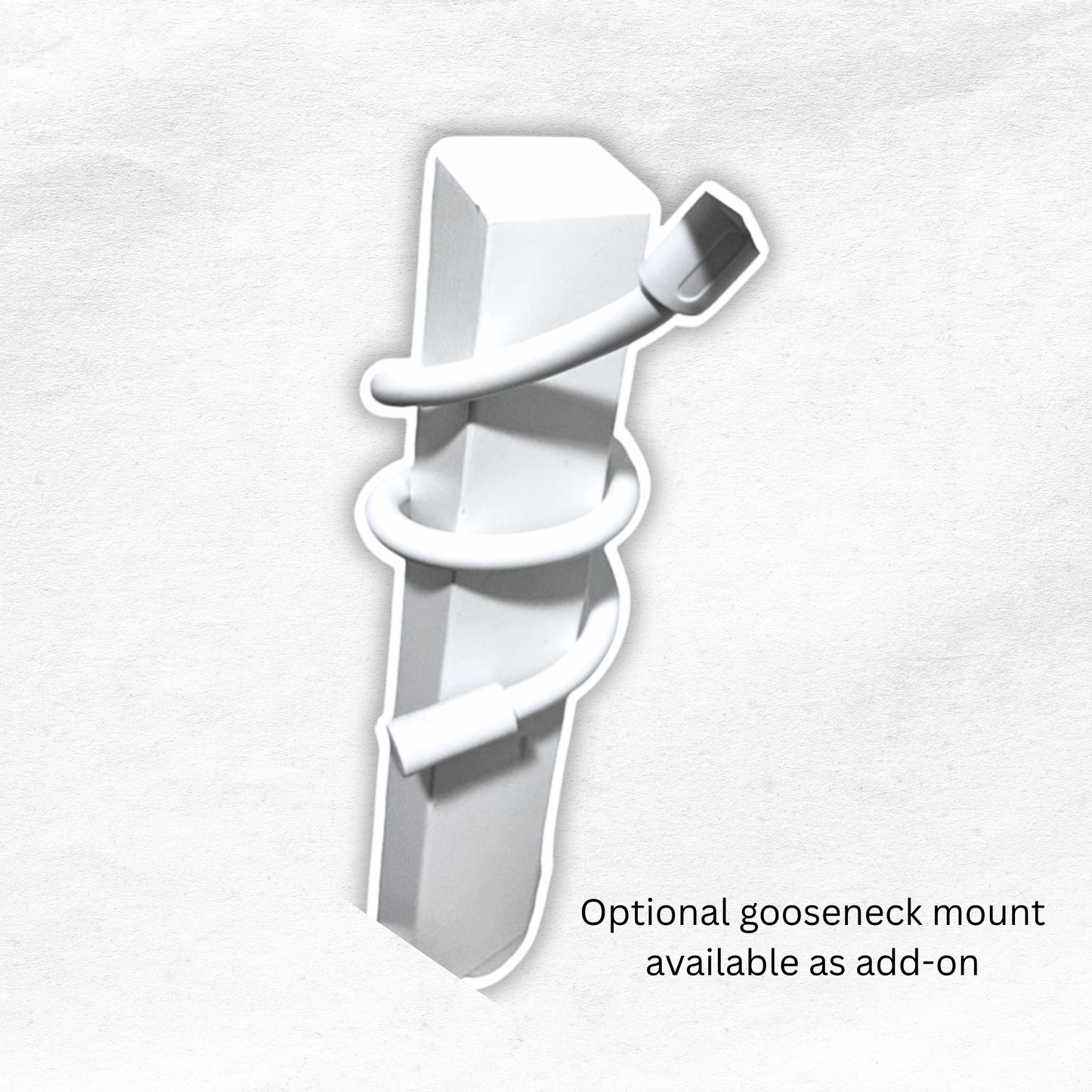 VTech Baby Monitor Mount Adapter | RM2751 | 1/4" Thread showcasing optional gooseneck mount in white color.