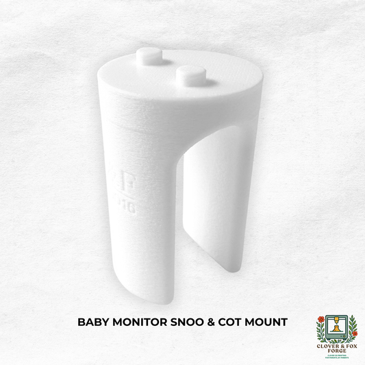 Owlet Baby Monitor Snoo & Cot Mount | Cam 2, white adapter for stable no-drill installation.