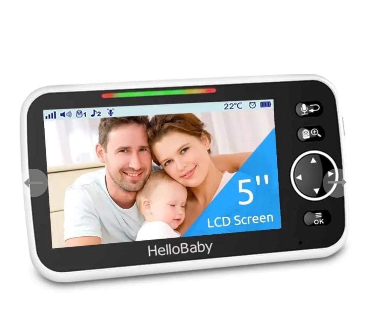 HelloBaby Baby Monitor Screen Dock | Cord Holder | HB6550 with 5 inch LCD display for parents monitoring their baby.