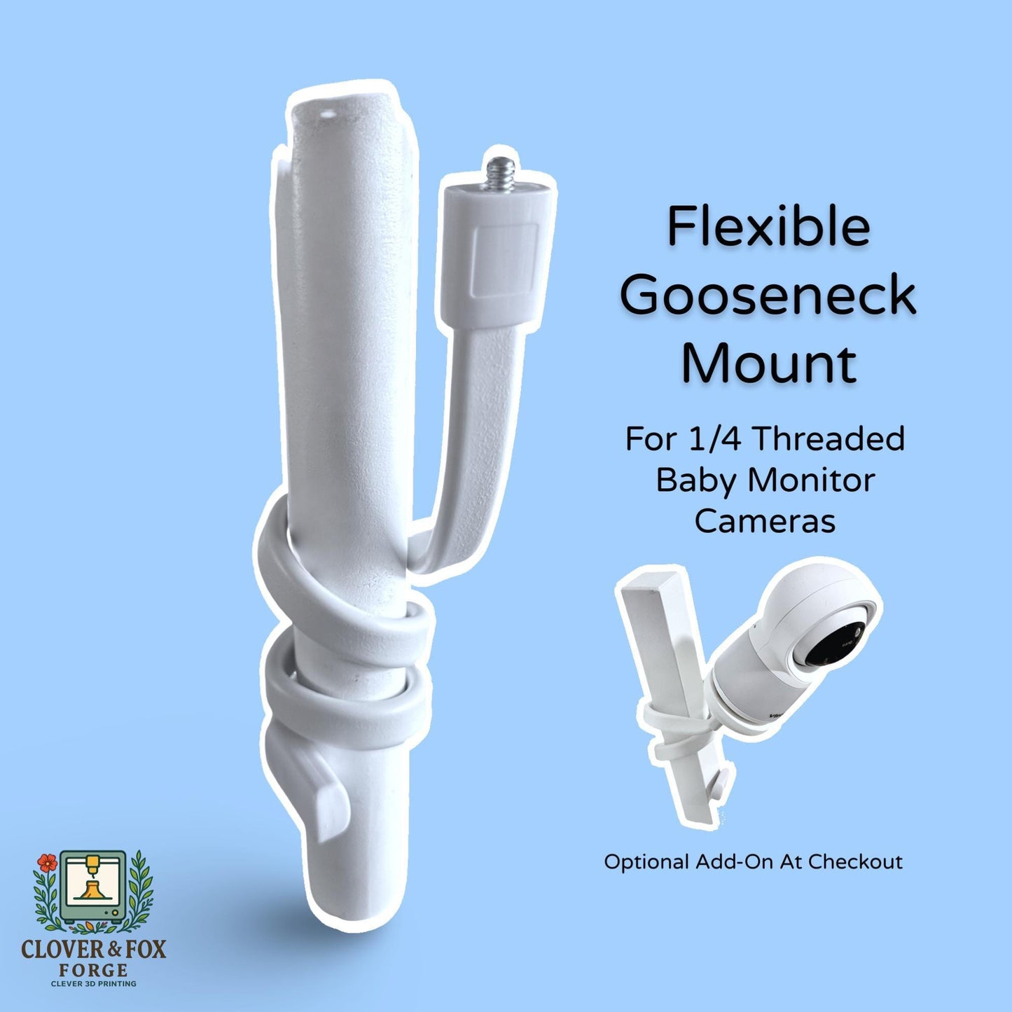 HelloBaby HB6550 Baby Monitor Adapter – Converts to Universal 1/4” Thread | 3D Printed in Australia