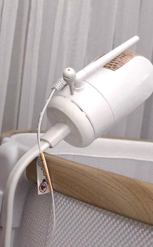 VTech Baby Monitor Mount Adapter | BM5750HD & More | 1/4" Thread attached to a baby gear with a shelf mount.