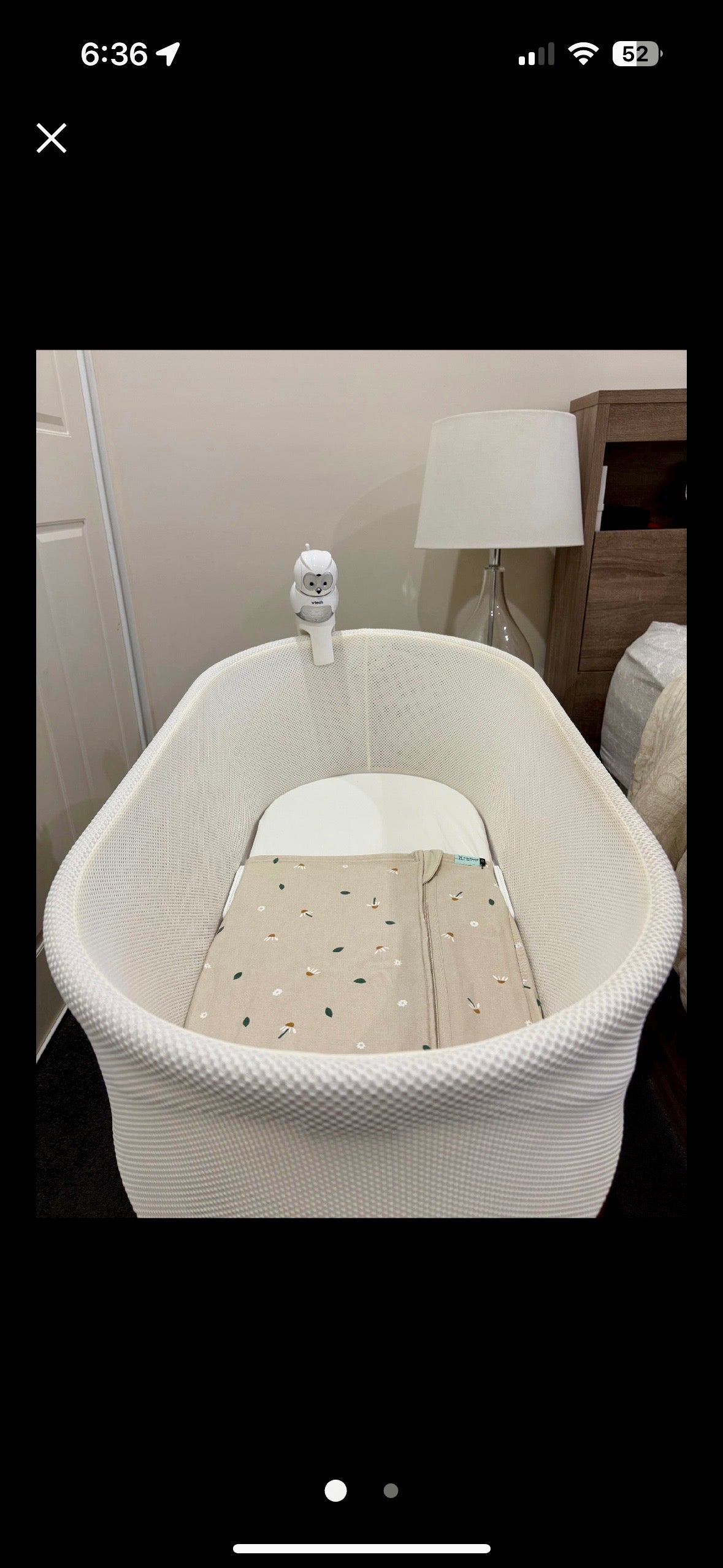 VTech Baby Monitor Snoo & Cot Mount | BM4500HD + More installed on Snoo bassinet for clear overhead viewing.