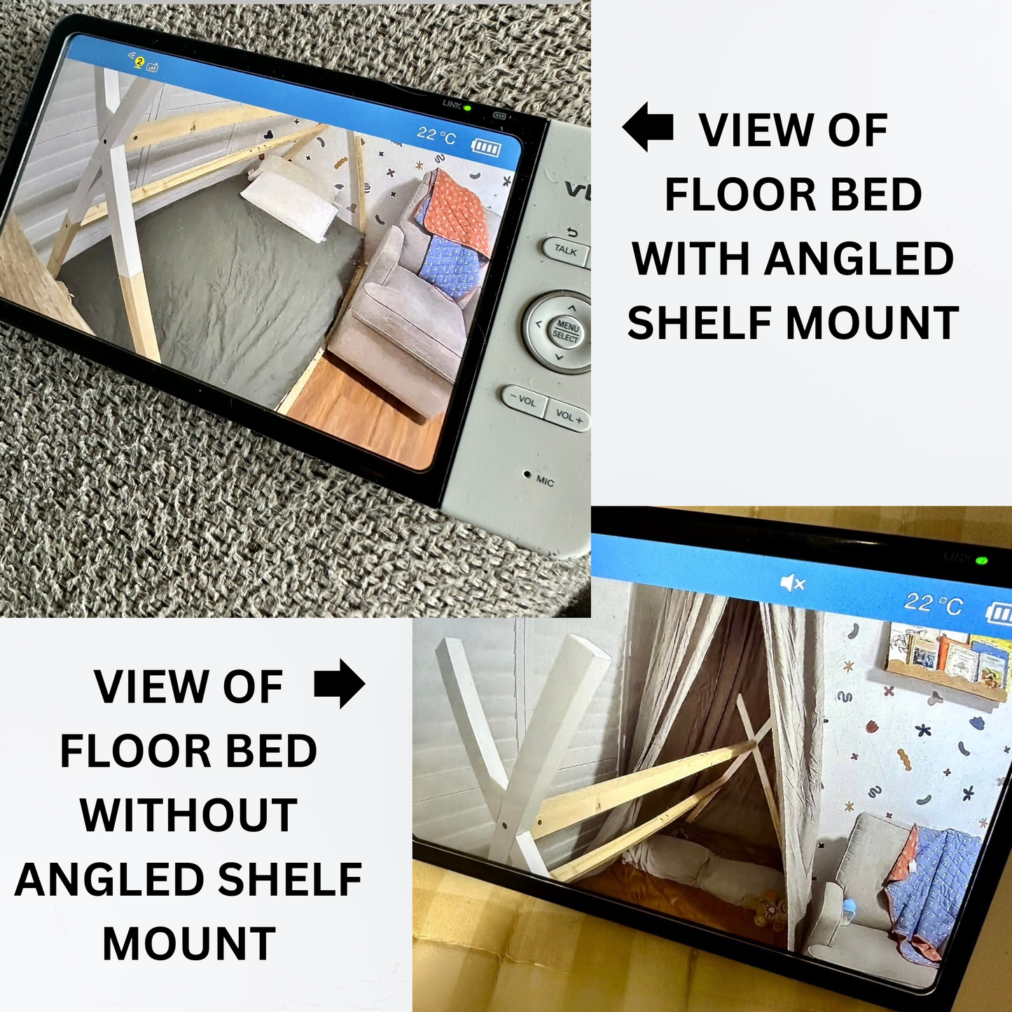 Babysense HDS2TX Angled Shelf Mount | 30° View | Aussie Made