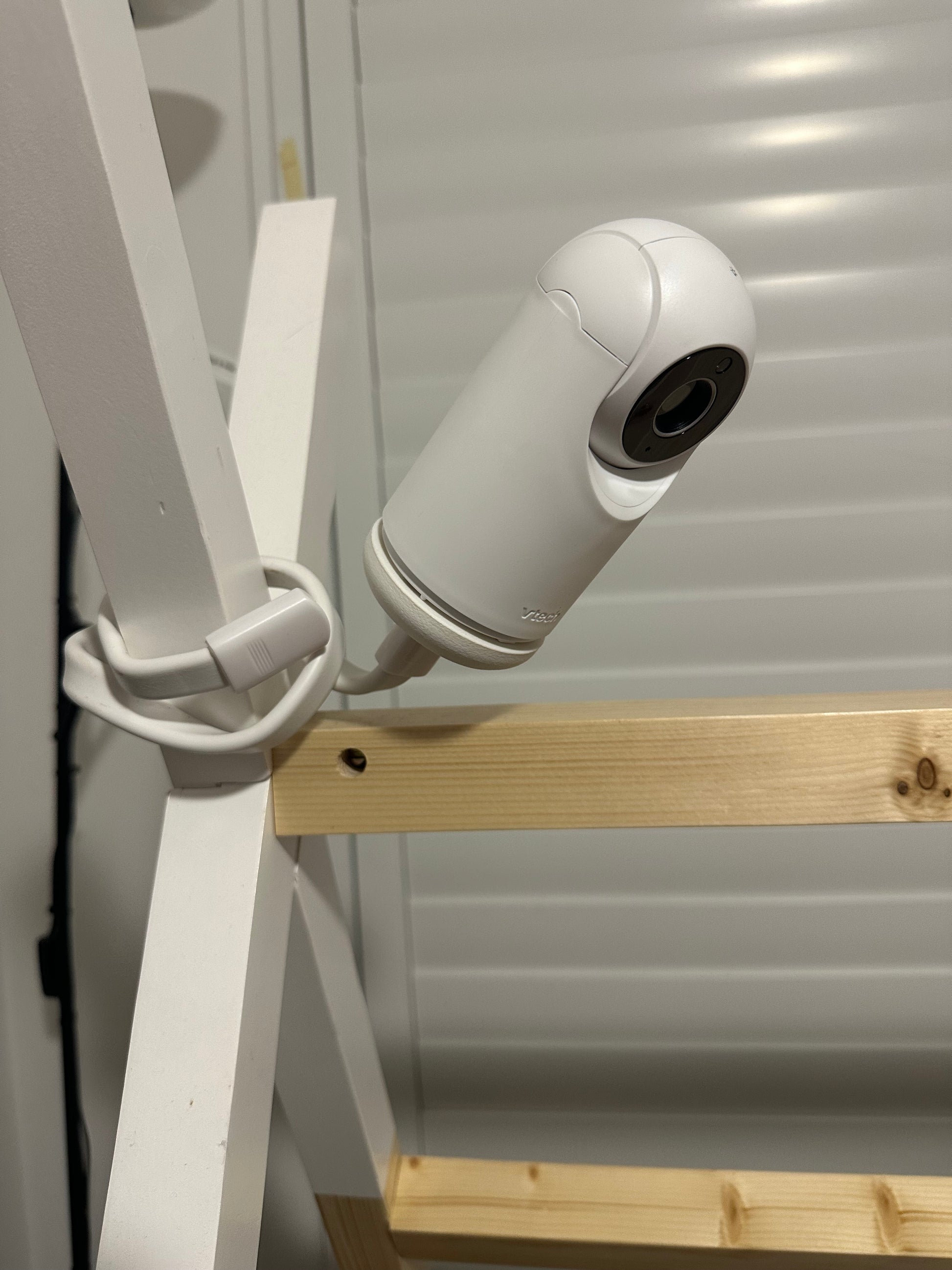 VTech Baby Monitor Mount Adapter | BM3900N & More | 1/4" Thread mounted on a shelf for easy viewing.