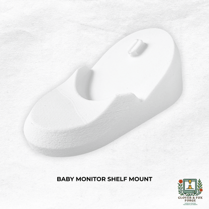 Eufy Baby Monitor Shelf Mount | Angled | E210, no-drill, 3D printed, Australian made, ideal for baby monitor mounts.