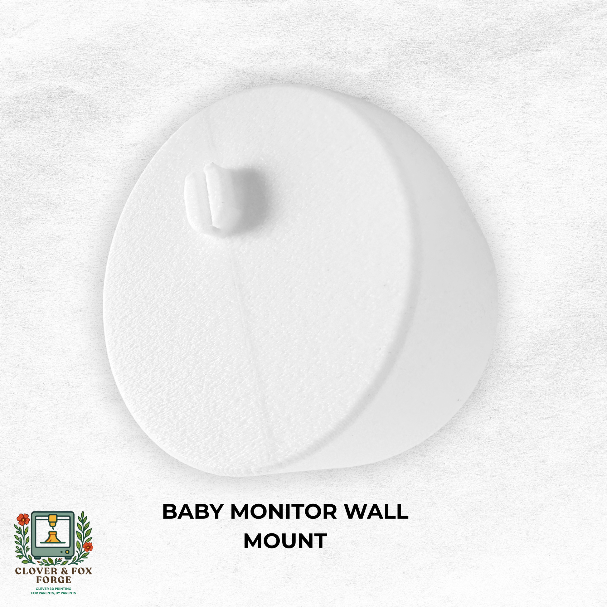 Eufy Baby Monitor Wall Mount | Angled | E210 - White baby monitor wall mount for stable 45° viewing angle.