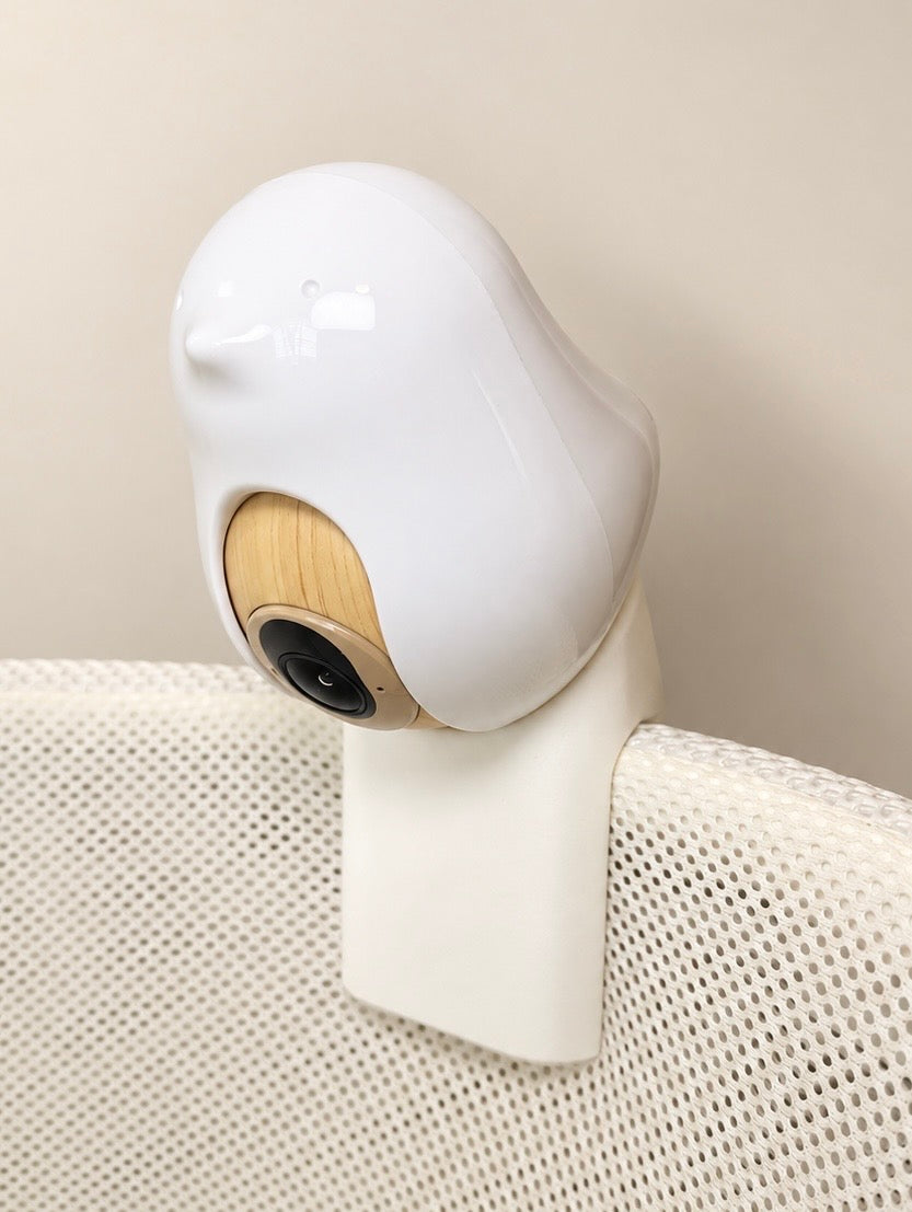 CuboAi Smart Baby Monitor 3 on a Clover & Fox Forge Snoo, bassinet and cot mount
