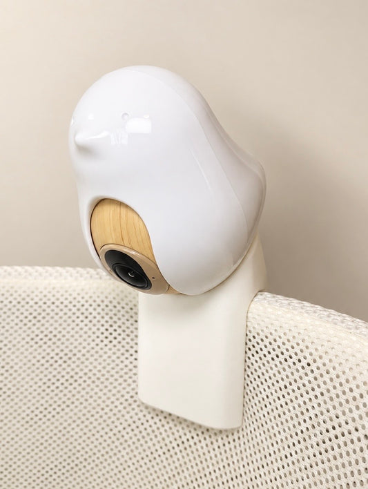 CuboAi Smart Baby Monitor 3 on a Clover & Fox Forge Snoo, bassinet and cot mount