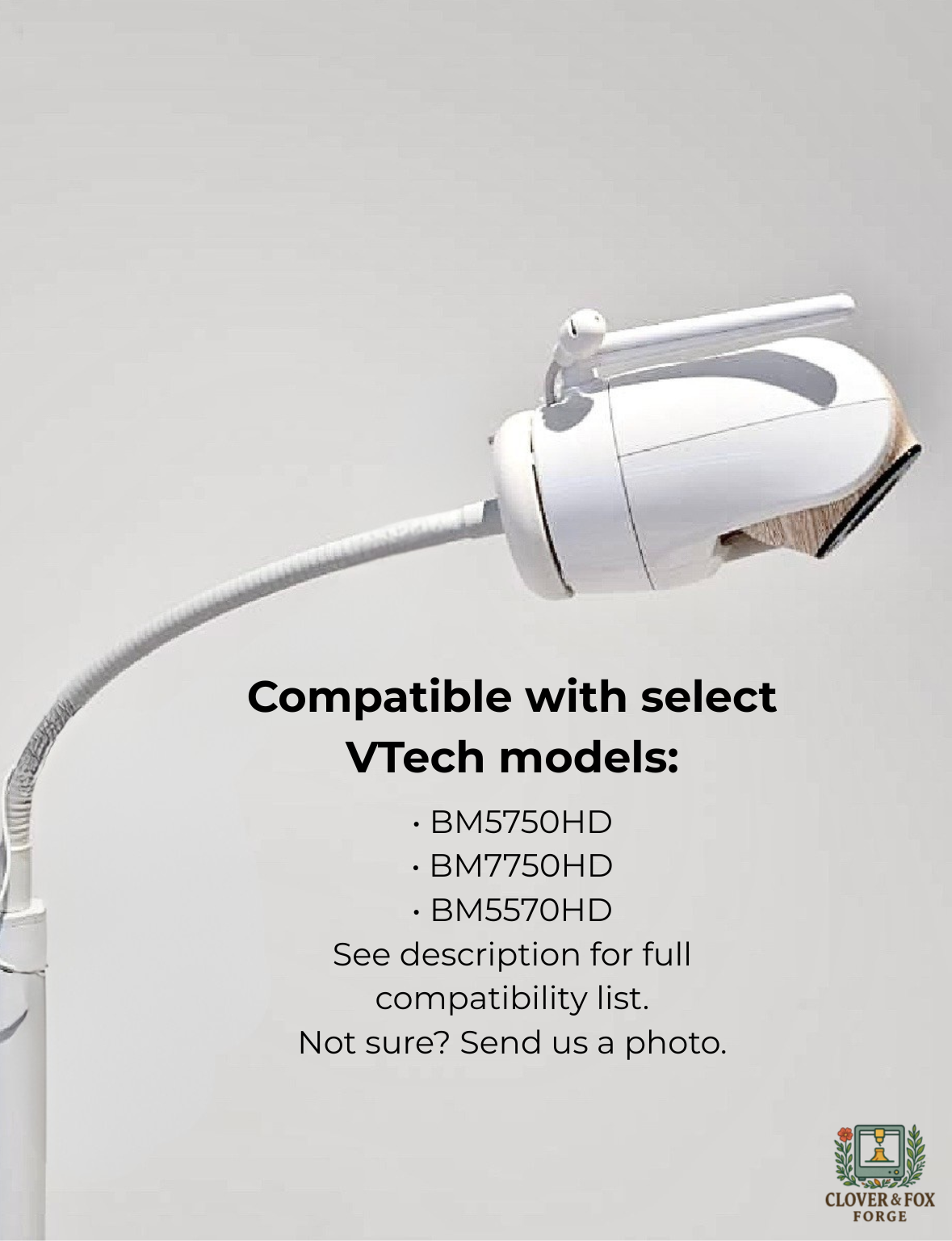 VTech Baby Monitor Mount Adapter | BM5750HD & More | 1/4" Thread compatible with VTech models BM5750HD, BM7750HD, BM5570HD.