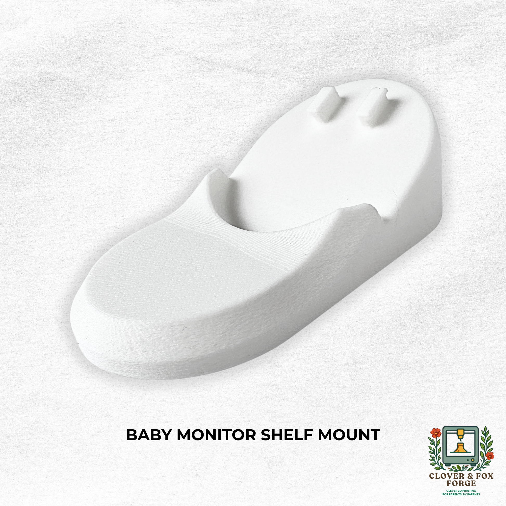 VTech Baby Monitor Shelf Mount | Angled | RM7766HD & More - Baby monitor shelf mount for cots and bassinets, no drill design.