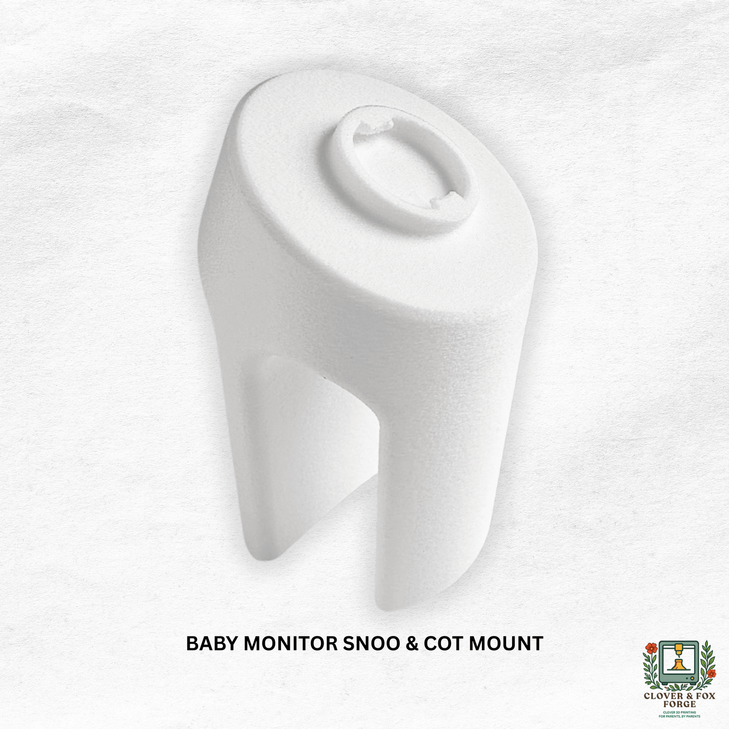 Tweetycam Baby Monitor Snoo & Cot Mount | All Models - white mount for baby monitor, no drill installation.