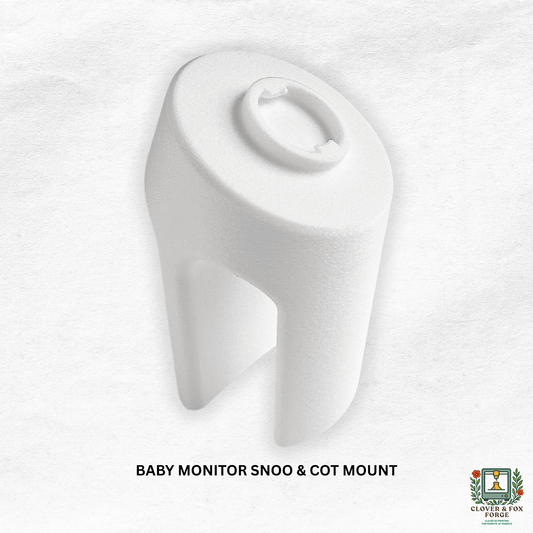 Tweetycam Baby Monitor Snoo & Cot Mount | All Models - white mount for baby monitor, no drill installation.