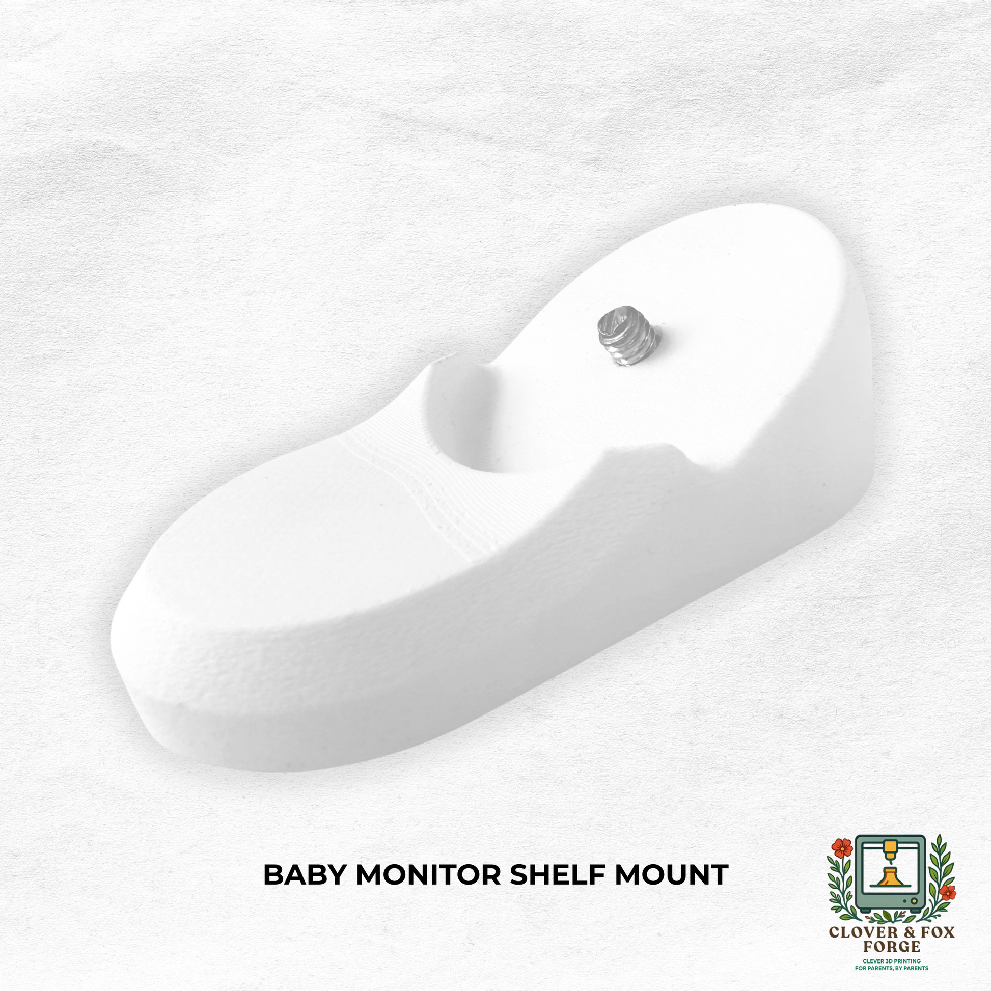 Oricom Baby Monitor Shelf Mount | Angled | OBH930 - angled design for no-drill baby monitor installation.