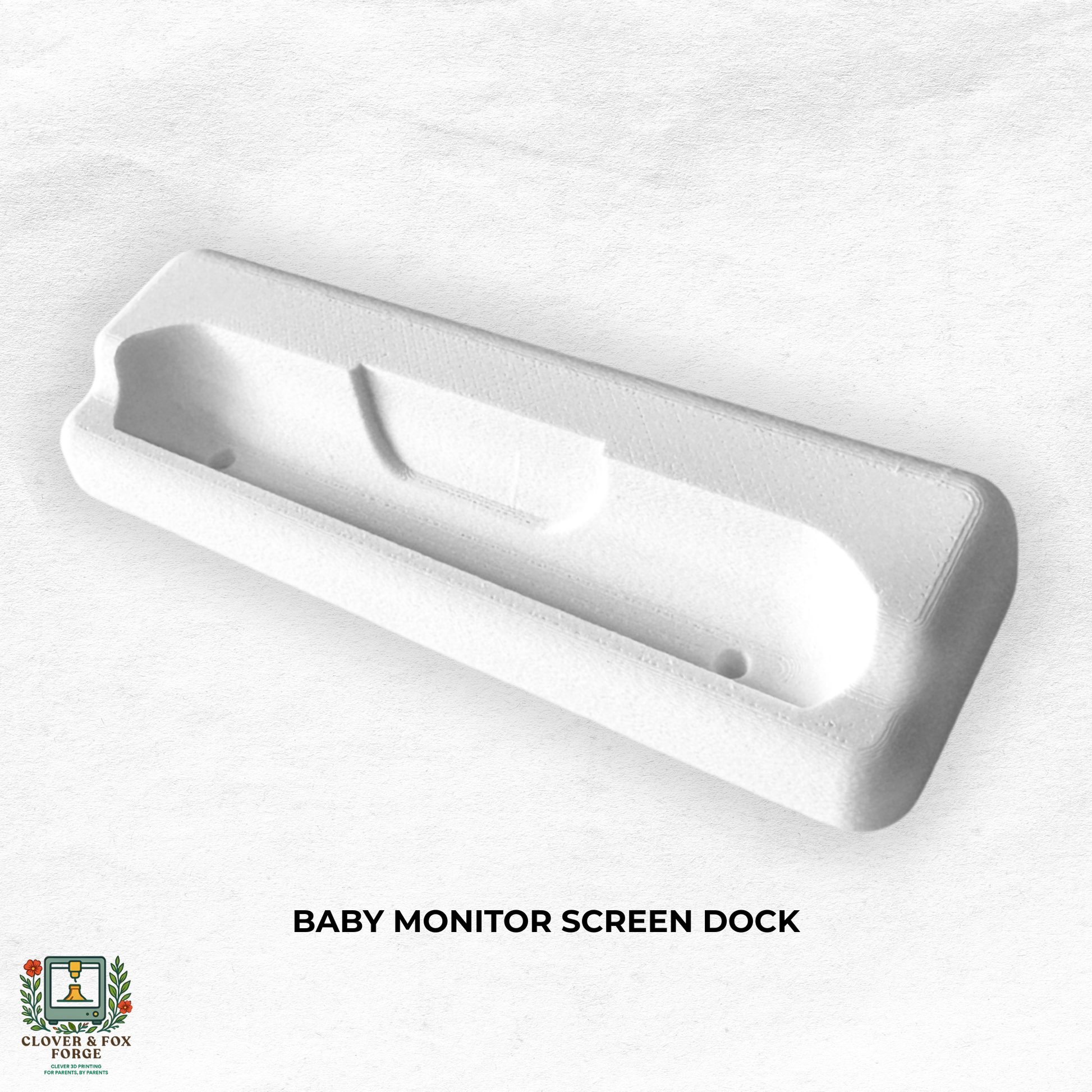 VTech Baby Monitor Screen Dock | Cord Holder | BM37700N & More in white color with stable surface for baby monitor.