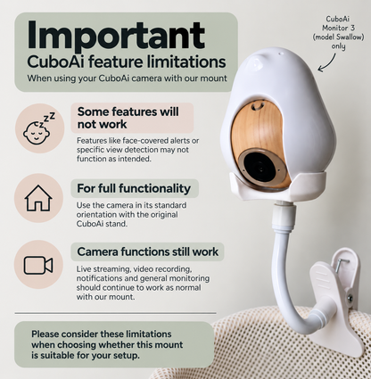 Important CuboAi Monitor 3 feature limitations when using the Clover & Fox Forge mount