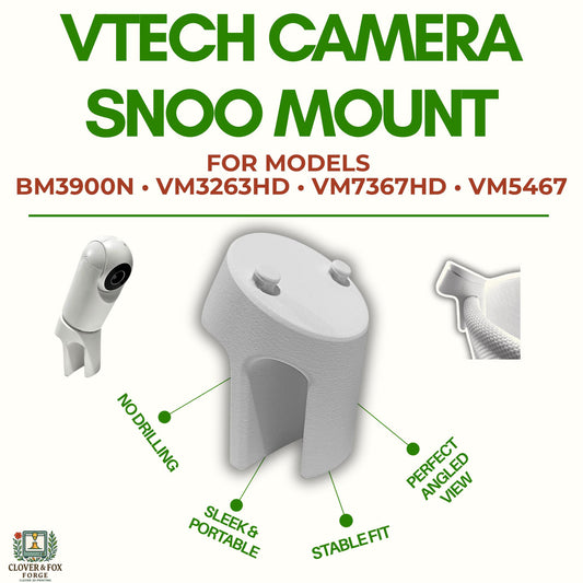 VTech Snoo Baby Monitor Mount – Fits BM3900N, VM3263HD, VM7367HD & VM5467 | Clip-On No-Drill Stand | 3D Printed in Australia