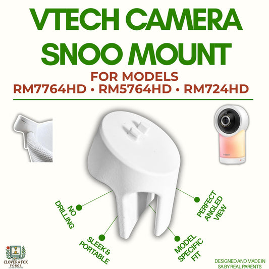 VTech Snoo & Cot Camera Mount – Fits RM5766HD, RM7766HD & RM5866HD | Clip-On 30° View No-Drill Stand | 3D-Printed in Australia