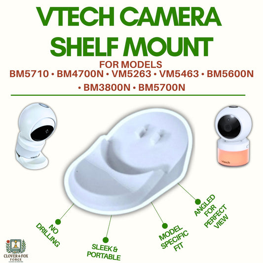 VTech Baby Monitor Shelf Mount – Fits BM5710, BM4700N, VM5263, VM5463, BM5600N, BM3800N & BM5700N | No-Drill Stand | 3D Printed in Australia