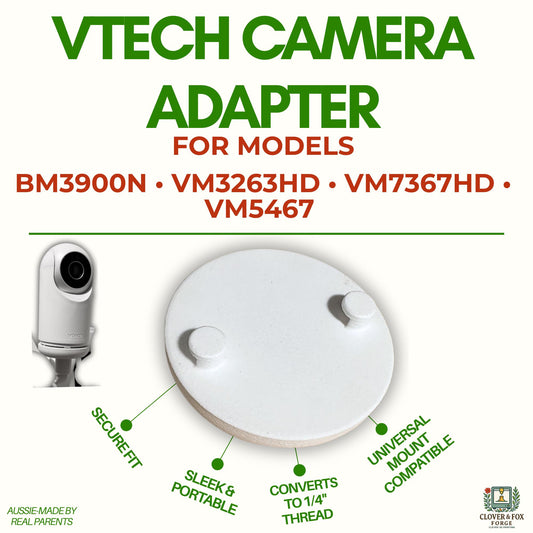 VTech BM3900N / VM3263HD / VM7367HD / VM5467 Baby Monitor Adapter – Converts to 1/4” Tripod Thread | 3D Printed in Australia | Eco-Friendly Family Made