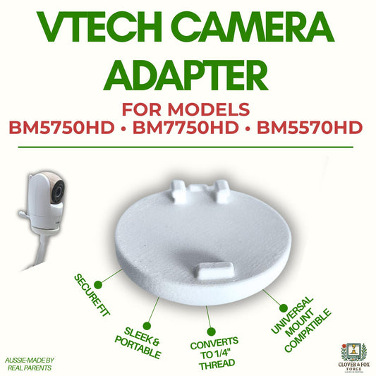 VTech BM5750HD / BM7750HD / BM5570HD Baby Monitor Adapter – Converts to 1/4” Thread | 3D Printed in Australia | Eco-Friendly Family Made