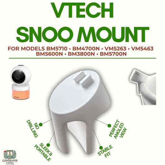VTech Snoo & Cot Camera Mount – Fits VM5263, BM5710, BM4700N, BM5600N & More | Clip-On No-Drill Stand | 3D Printed in Australia