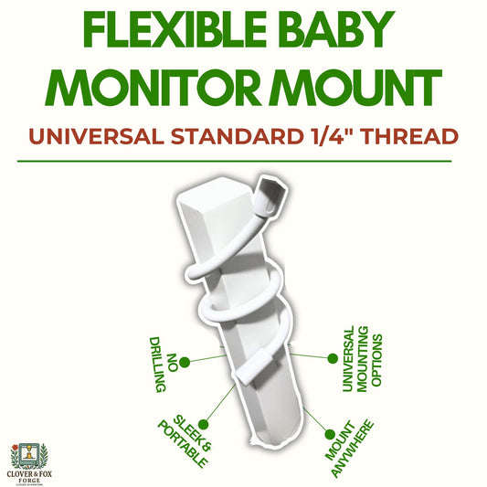 Universal Baby Monitor Mount | Flexible Gooseneck Holder | Standard 1/4 Inch Thread | Screw-On Stand