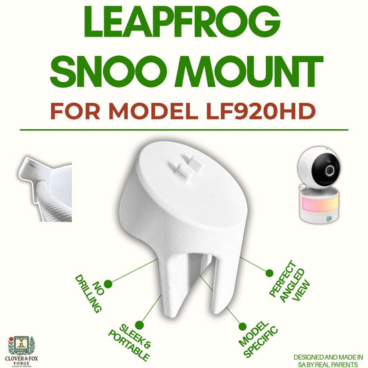 Leapfrog LF920HD Snoo & Cot Baby Monitor Mount – Clip-On 30° Angled Stand | 3D Printed in Australia | Eco-Friendly Family Made
