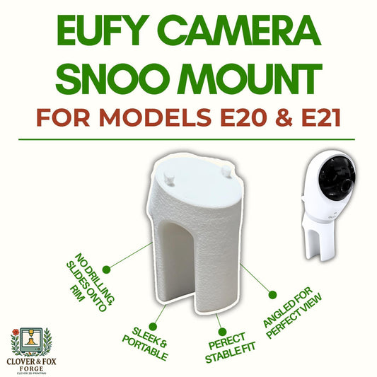 Eufy E21 Snoo Bassinet Clip-On Baby Monitor Mount – 30° Angled No-Drill Camera Holder | 3D Printed in Australia | Eco-Friendly Family Made