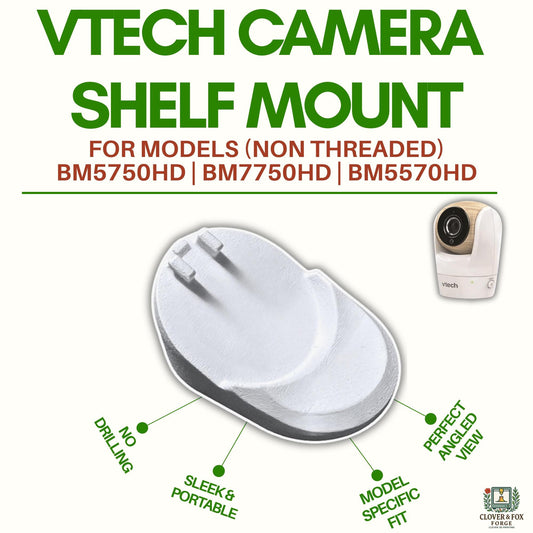 VTech Baby Monitor Angled Shelf Mount – Fits BM5750HD, BM7750HD & BM5570HD | No-Drill Stand | 3D Printed in Australia