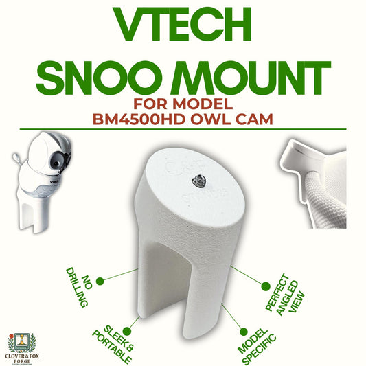 VTech BM4500HD Snoo Mount – No-Drill Clip-On Baby Monitor Holder | 30° Angled View | 3D Printed in Australia | Eco-Friendly Family Made