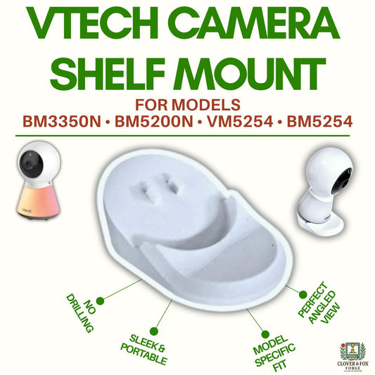 VTech Baby Monitor Shelf Mount – Fits BM3350N, BM5200N, VM5254 & BM5254 | No-Drill Stand | 3D Printed in Australia