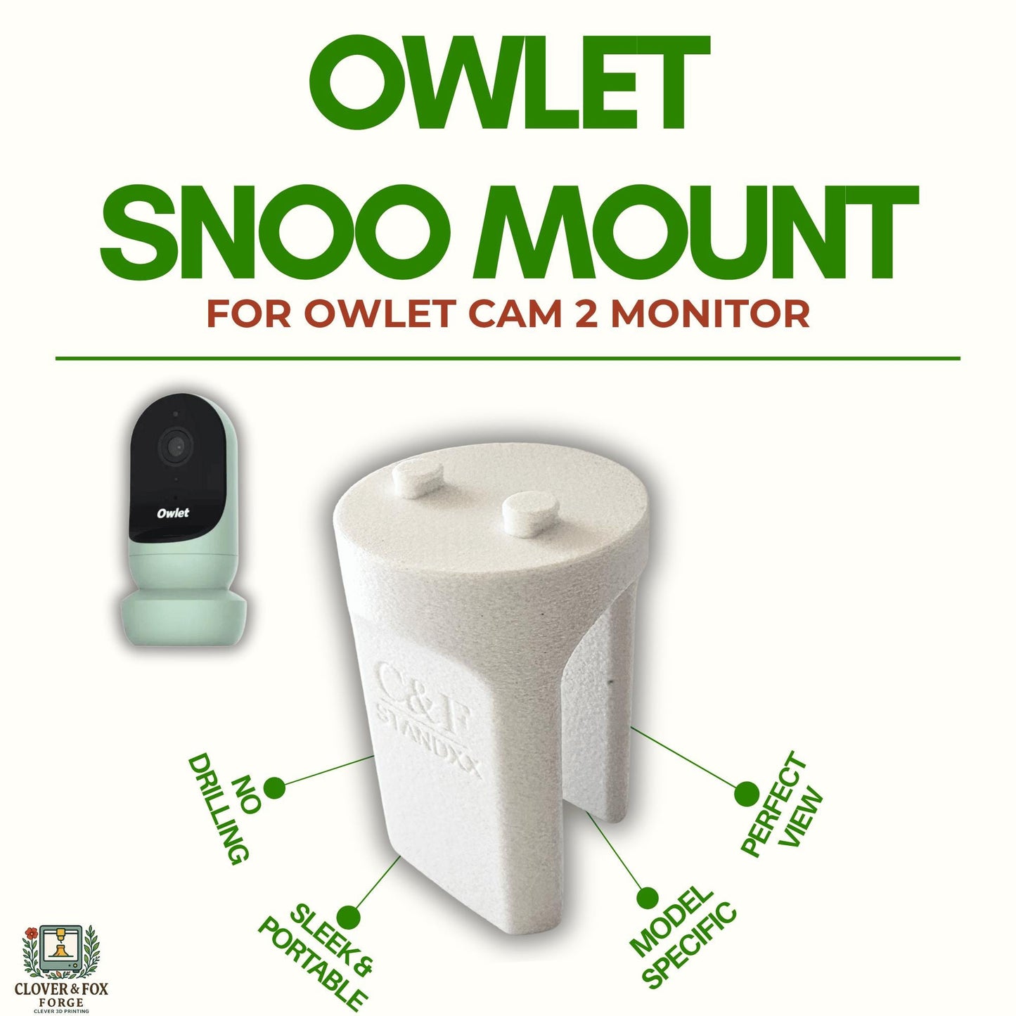 Owlet Cam 2 Snoo Bassinet Mount: No Drill, Aussie Made