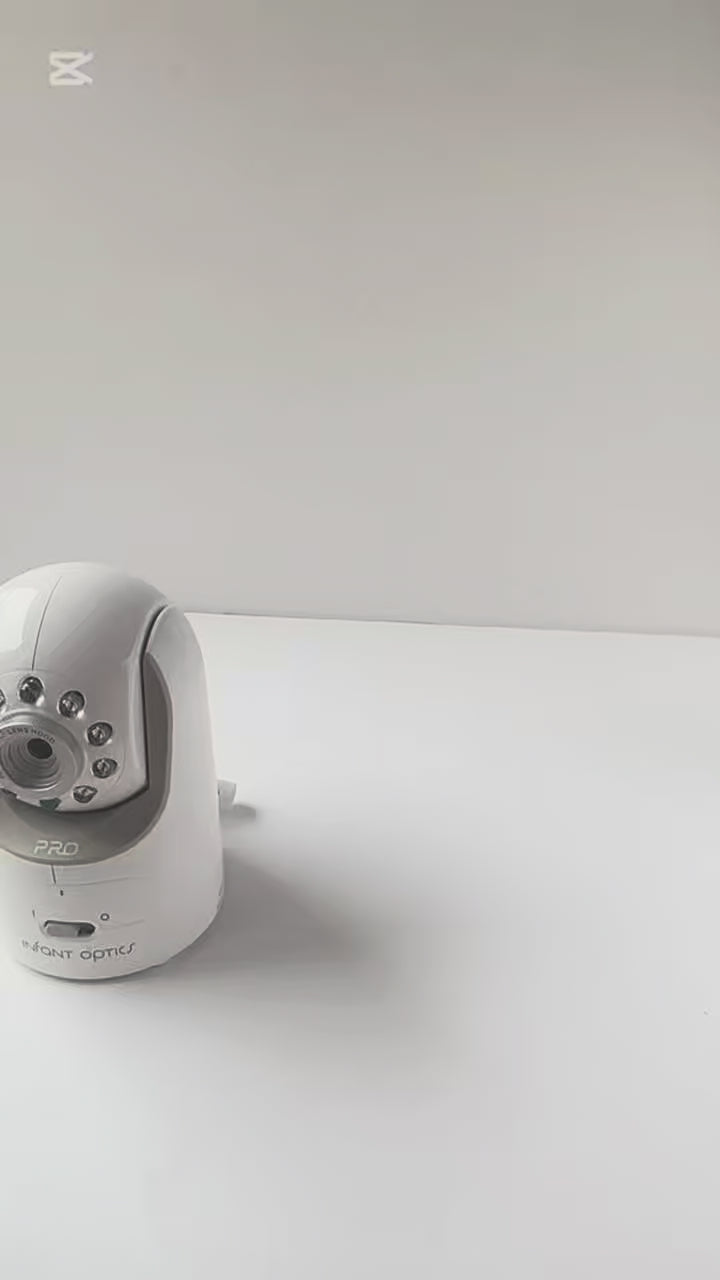 Infant Optics Baby Monitor Shelf Mount | Angled | DXR-8 & DXR-8 PRO displayed with monitor on a white background.