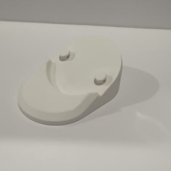VTech Baby Monitor Shelf Mount | Angled | BM3900N & More - White no-drill baby monitor adapter for stable viewing.