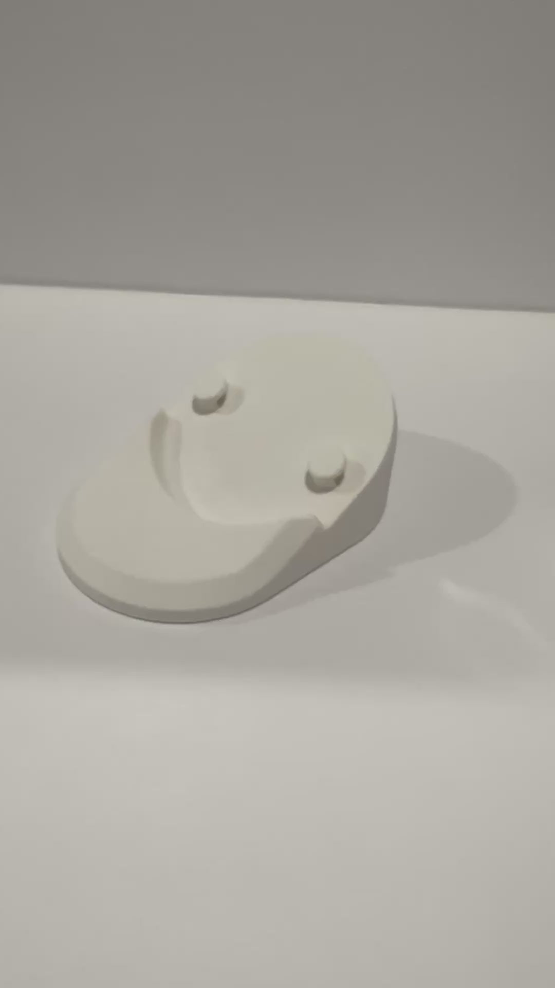 VTech Baby Monitor Shelf Mount | Angled | BM3900N & More - White no-drill baby monitor adapter for stable viewing.