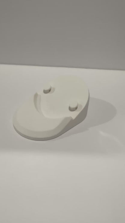 VTech Baby Monitor Shelf Mount | Angled | BM3900N & More - White no-drill baby monitor adapter for stable viewing.