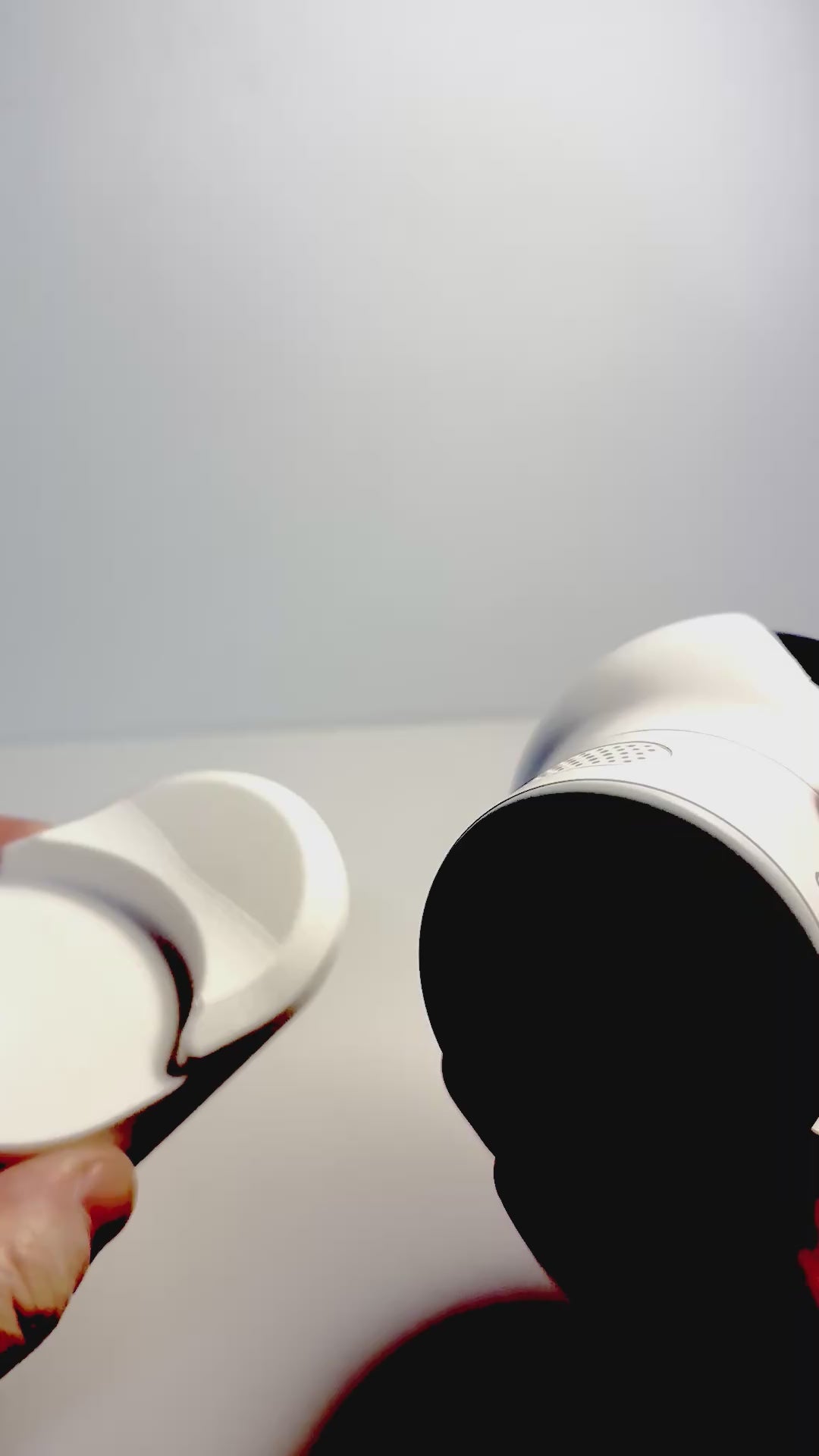Eufy Baby Monitor Shelf Mount | Angled | E210 showing the 3D printed mount design and compatibility with Eufy SpaceView Pro.