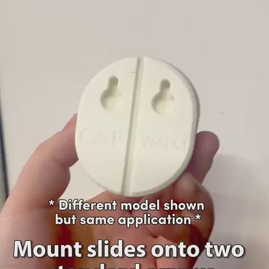 Owlet Baby Monitor Wall Mount | Angled | Cam 2 mount slides onto screws with cord slot for baby monitor adapter