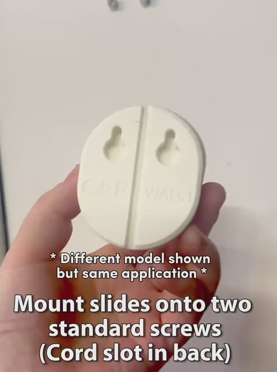 Owlet Baby Monitor Wall Mount | Angled | Cam 2 mount slides onto screws with cord slot for baby monitor adapter