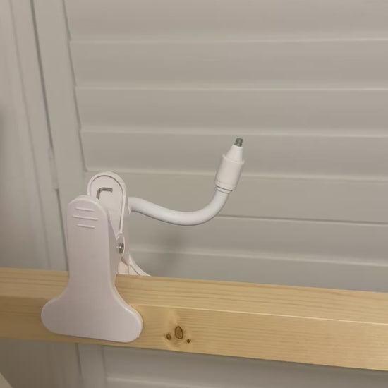 VTech Baby Monitor Mount Adapter | BM4700N & More | 1/4" Thread securely gripping a shelf for monitoring.