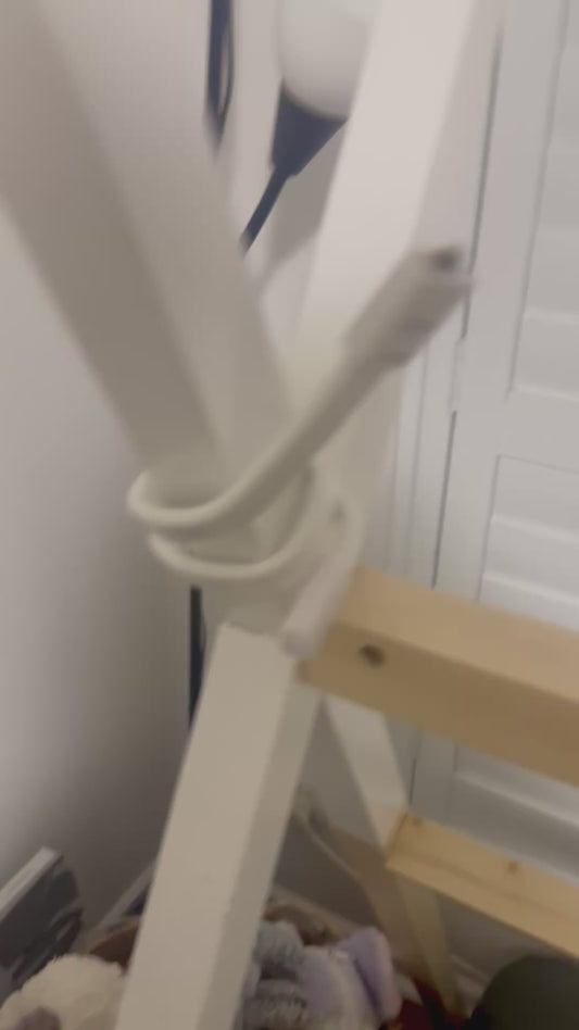 Eufy Baby Monitor Mount Adapter | E20 & E21 | 1/4" Thread cable management around a wooden frame for neat organization.